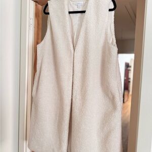 J Jill Elegant Cream Sleeveless Cost/Vest large